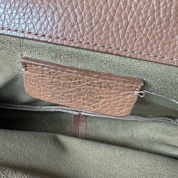 Lia Numa Bag Purse Handbag Leather Woven Basket Weave Made in Italy Brown - Picture 12 of 15